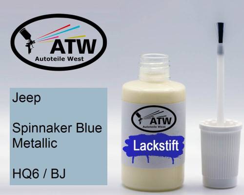 Jeep, Spinnaker Blue Metallic, HQ6 / BJ: 20ml Lackstift, von ATW Autoteile West.